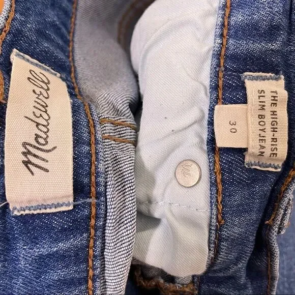 Madewell The High Rise Distressed Slim Boy Jeans - Picture 8 of 10